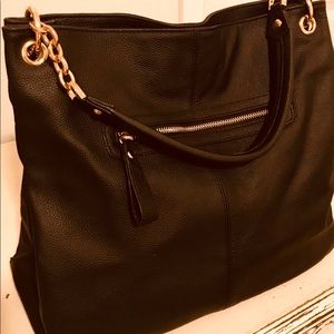 NWT CUORE & PELLE ALL LEATHER SHOULDER BAG BR.PINK